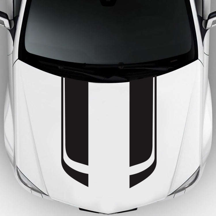D-711 Stripe Pattern Car Modified Hood Decorative Sticker(Black)