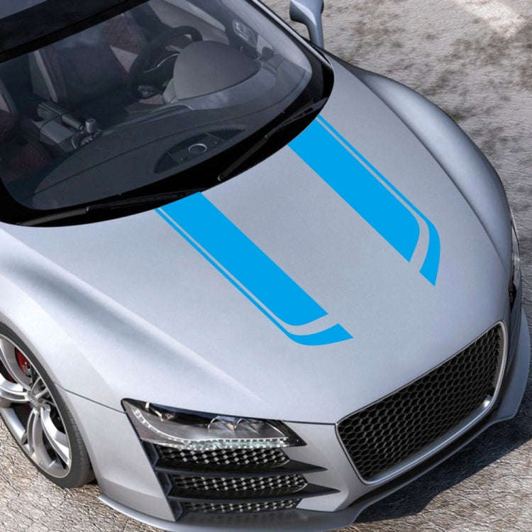 D-711 Stripe Pattern Car Modified Hood Decorative Sticker(Blue)