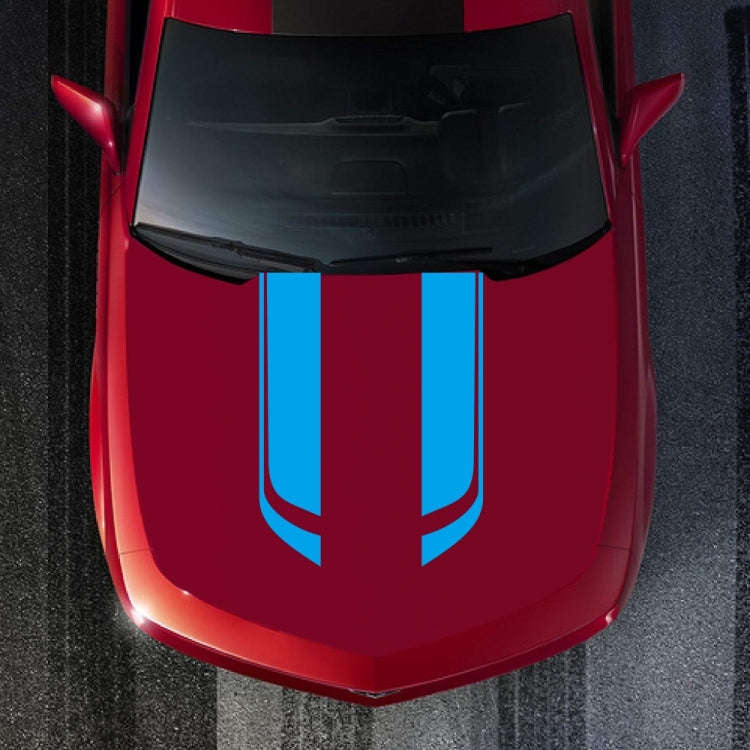 D-711 Stripe Pattern Car Modified Hood Decorative Sticker(Blue)
