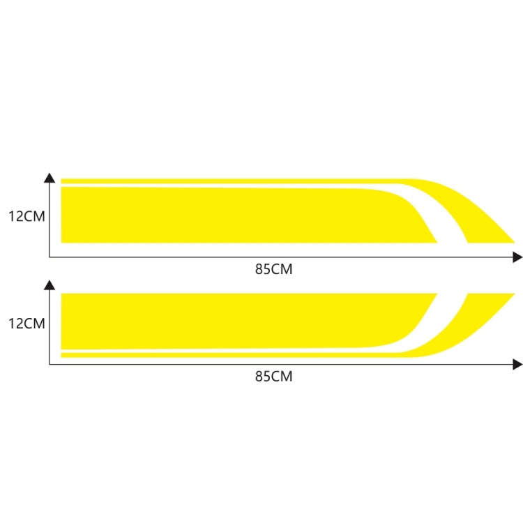 D-711 Stripe Pattern Car Modified Hood Decorative Sticker(Yellow)