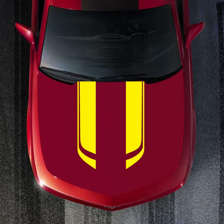 D-711 Stripe Pattern Car Modified Hood Decorative Sticker(Yellow)