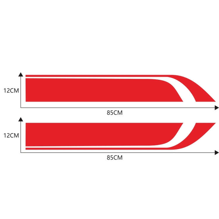 D-711 Stripe Pattern Car Modified Hood Decorative Sticker(Red)