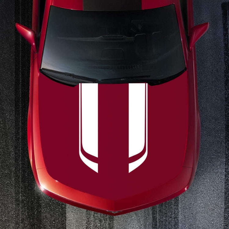 D-711 Stripe Pattern Car Modified Hood Decorative Sticker(White)