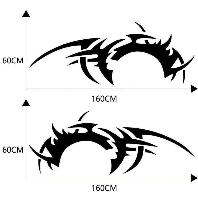 2 PCS/Set D-719 Flame Hot Wheel Pattern Car Modified Decorative Sticker(Black)