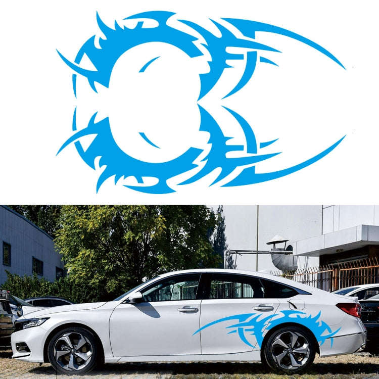 2 PCS/Set D-719 Flame Hot Wheel Pattern Car Modified Decorative Sticker(Blue)