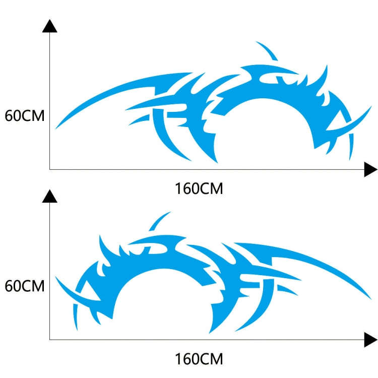 2 PCS/Set D-719 Flame Hot Wheel Pattern Car Modified Decorative Sticker(Blue)
