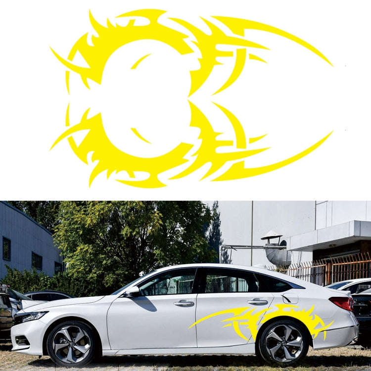2 PCS/Set D-719 Flame Hot Wheel Pattern Car Modified Decorative Sticker(Yellow)