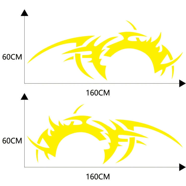 2 PCS/Set D-719 Flame Hot Wheel Pattern Car Modified Decorative Sticker(Yellow)