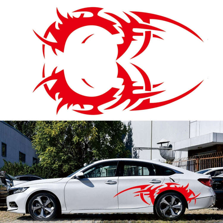 2 PCS/Set D-719 Flame Hot Wheel Pattern Car Modified Decorative Sticker(Red)