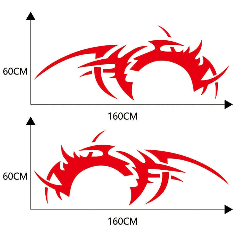 2 PCS/Set D-719 Flame Hot Wheel Pattern Car Modified Decorative Sticker(Red)