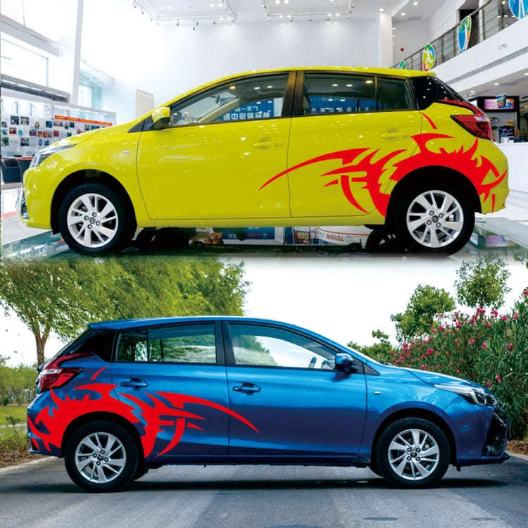 2 PCS/Set D-719 Flame Hot Wheel Pattern Car Modified Decorative Sticker(Red)