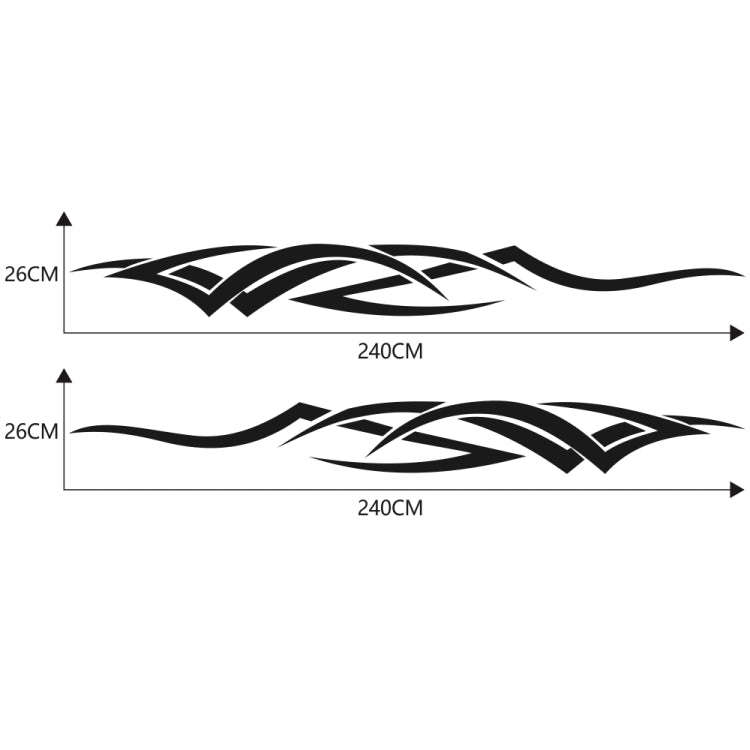 2 PCS/Set D-731 Totem Pattern Car Modified Decorative Sticker(Black)