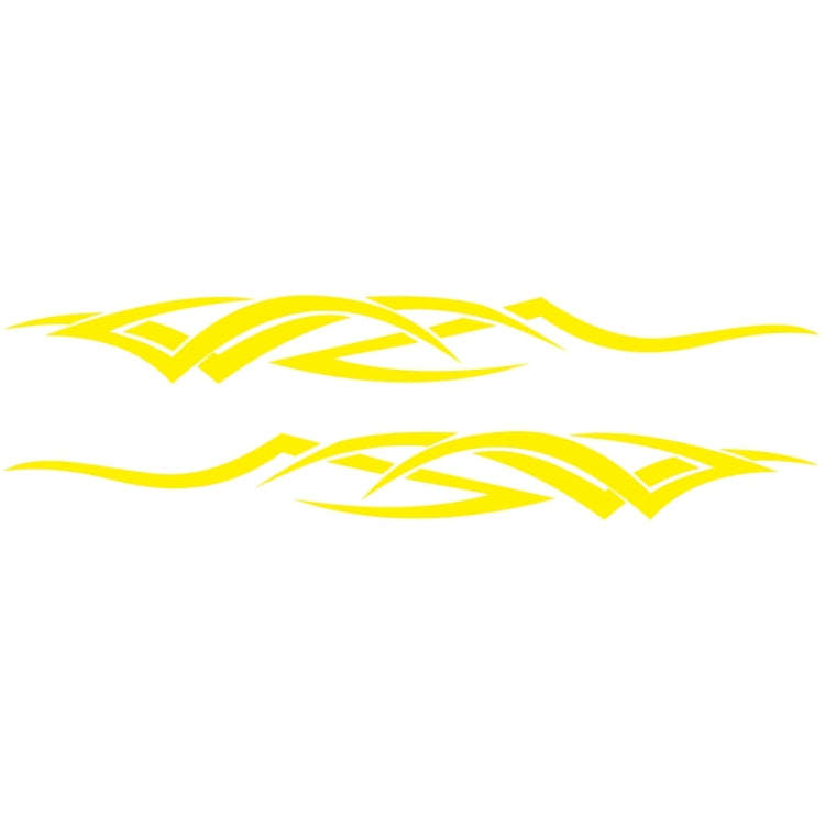 2 PCS/Set D-731 Totem Pattern Car Modified Decorative Sticker(Yellow)