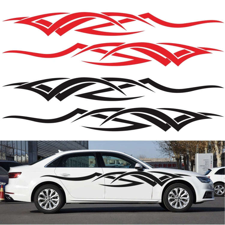 2 PCS/Set D-731 Totem Pattern Car Modified Decorative Sticker(Black)