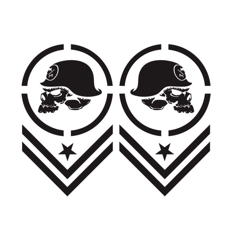2 PCS/Set D-739 Skull Pattern Car Modified Decorative Sticker(Black)