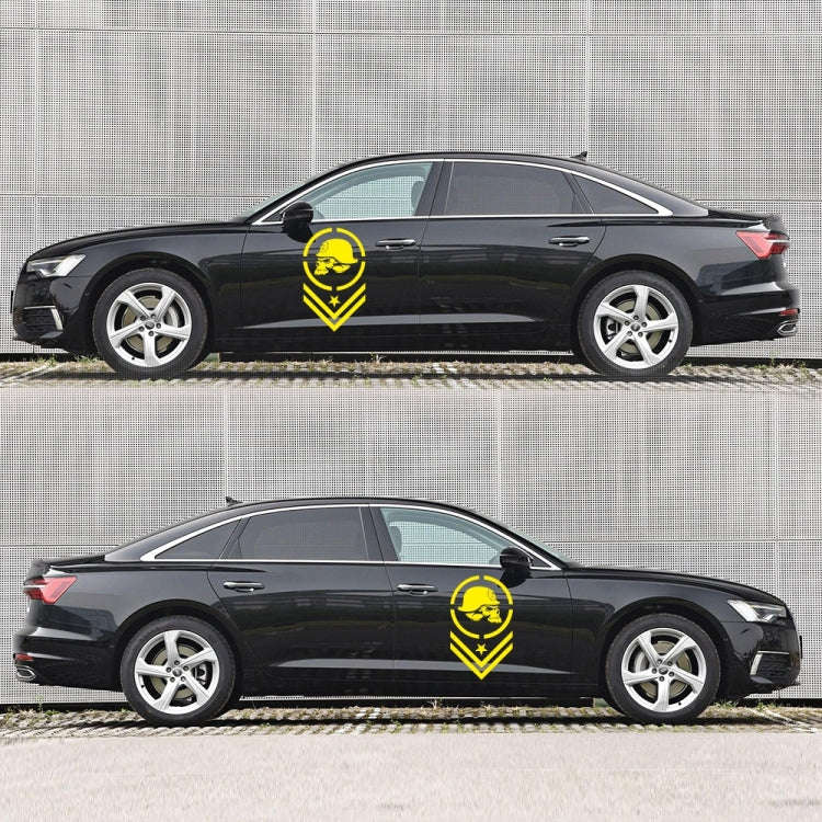 2 PCS/Set D-739 Skull Pattern Car Modified Decorative Sticker(Yellow)