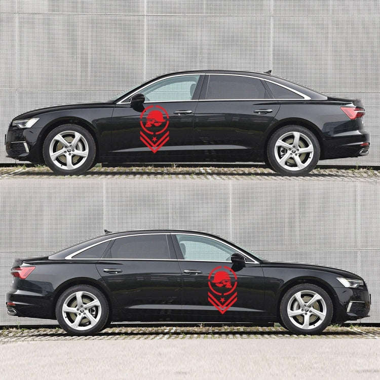 2 PCS/Set D-739 Skull Pattern Car Modified Decorative Sticker(Red)