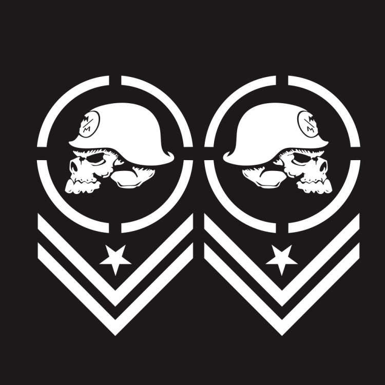 2 PCS/Set D-739 Skull Pattern Car Modified Decorative Sticker(White)
