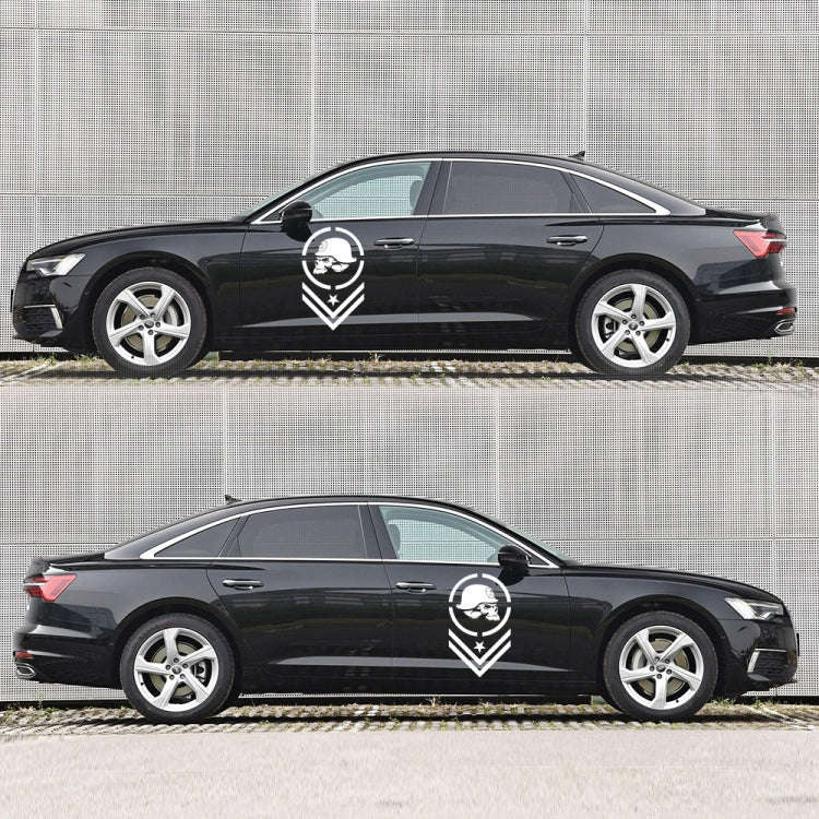 2 PCS/Set D-739 Skull Pattern Car Modified Decorative Sticker(White)