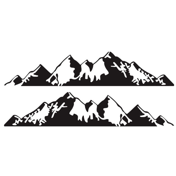 2 PCS/Set D-750 Mountain Pattern Car Modified Decorative Sticker(Black)
