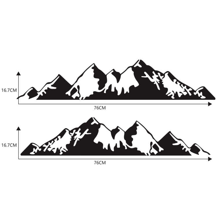 2 PCS/Set D-750 Mountain Pattern Car Modified Decorative Sticker(Black)