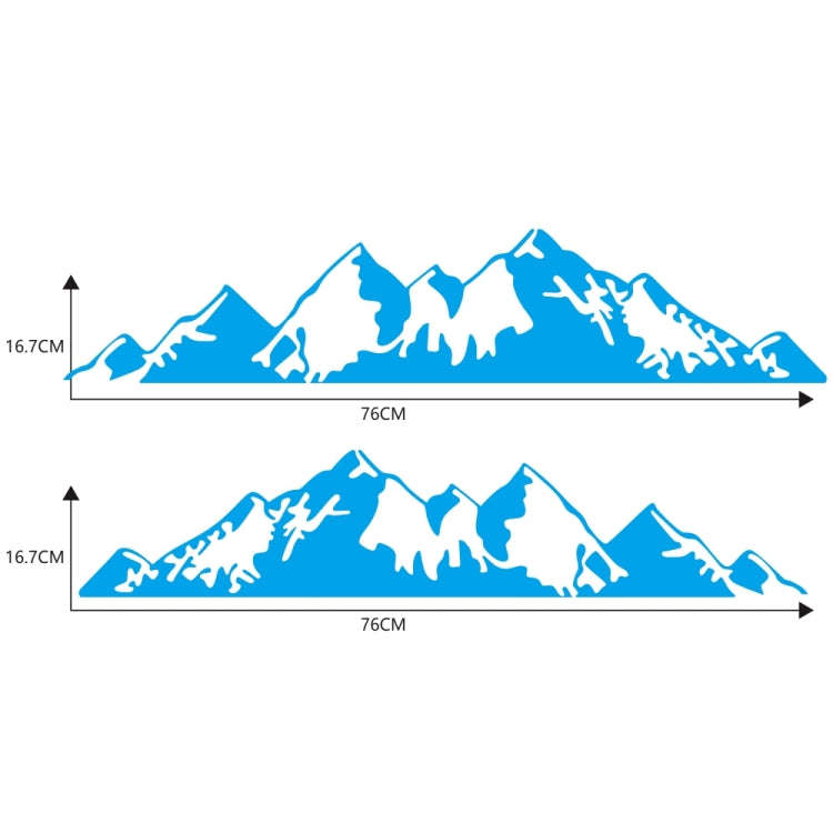 2 PCS/Set D-750 Mountain Pattern Car Modified Decorative Sticker(Blue)