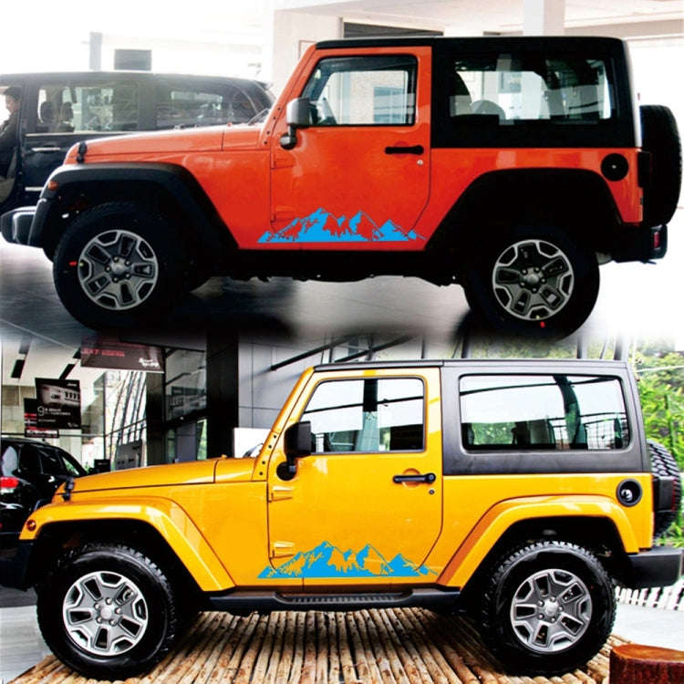 2 PCS/Set D-750 Mountain Pattern Car Modified Decorative Sticker(Blue)