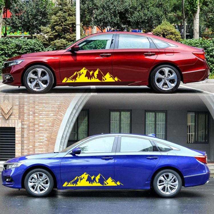 2 PCS/Set D-750 Mountain Pattern Car Modified Decorative Sticker(Yellow)