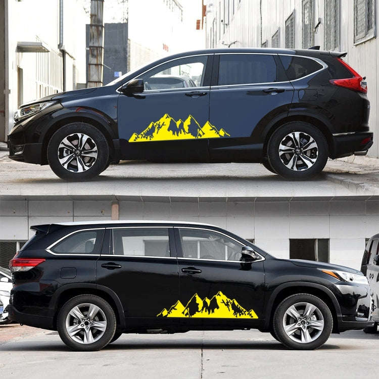 2 PCS/Set D-750 Mountain Pattern Car Modified Decorative Sticker(Yellow)