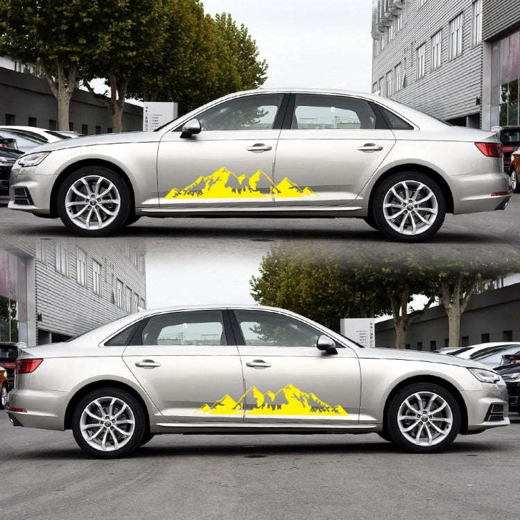2 PCS/Set D-750 Mountain Pattern Car Modified Decorative Sticker(Yellow)