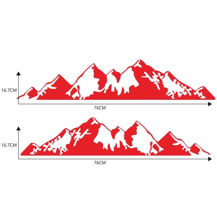 2 PCS/Set D-750 Mountain Pattern Car Modified Decorative Sticker(Red)