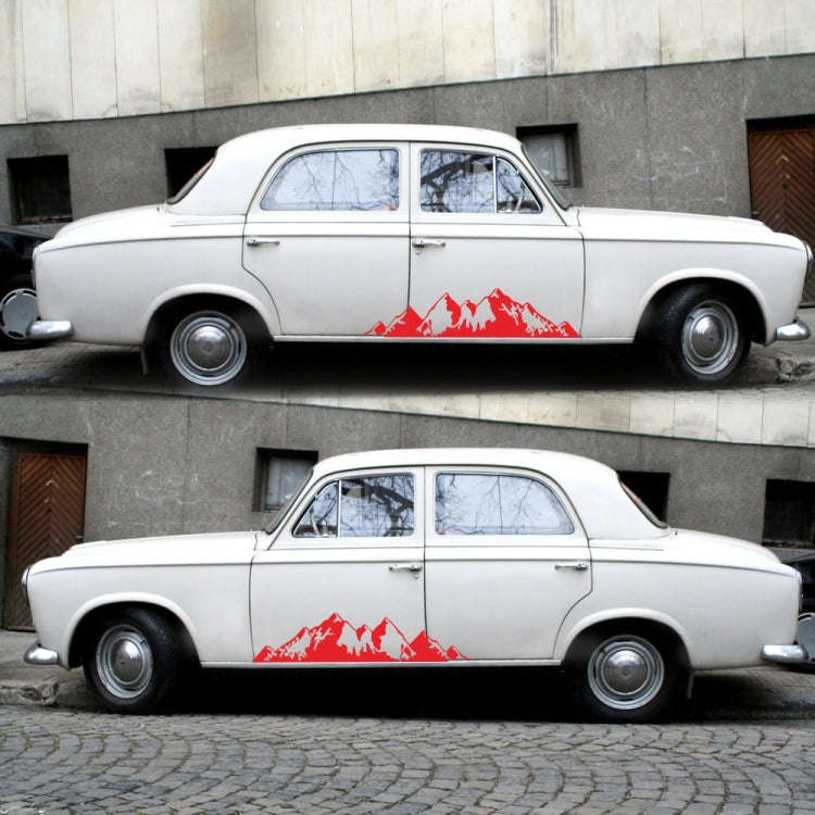 2 PCS/Set D-750 Mountain Pattern Car Modified Decorative Sticker(Red)