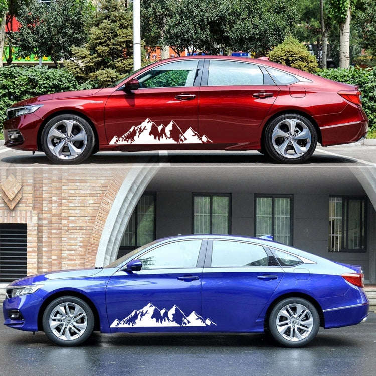 2 PCS/Set D-750 Mountain Pattern Car Modified Decorative Sticker(White)