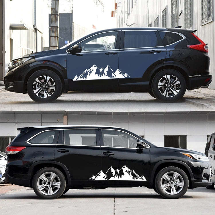 2 PCS/Set D-750 Mountain Pattern Car Modified Decorative Sticker(White)