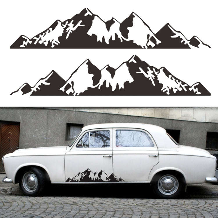 2 PCS/Set D-750 Mountain Pattern Car Modified Decorative Sticker(Yellow)