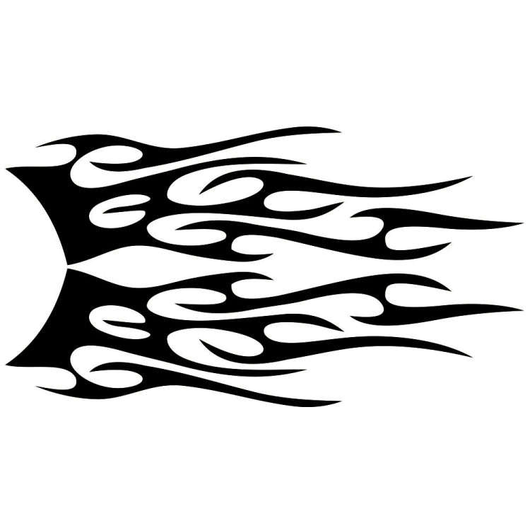 2 PCS/Set D-751 Flame Pattern Car Modified Decorative Sticker(Black)