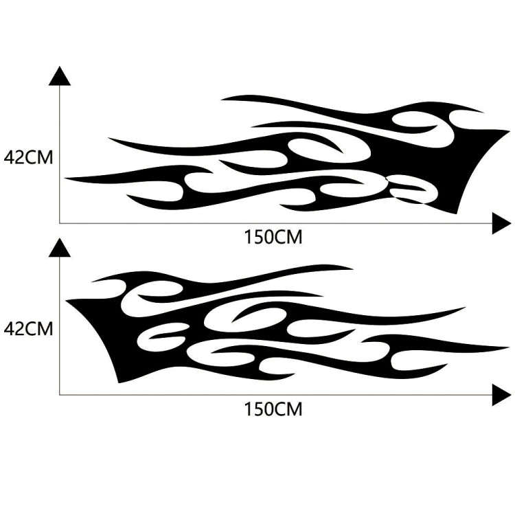 2 PCS/Set D-751 Flame Pattern Car Modified Decorative Sticker(Black)