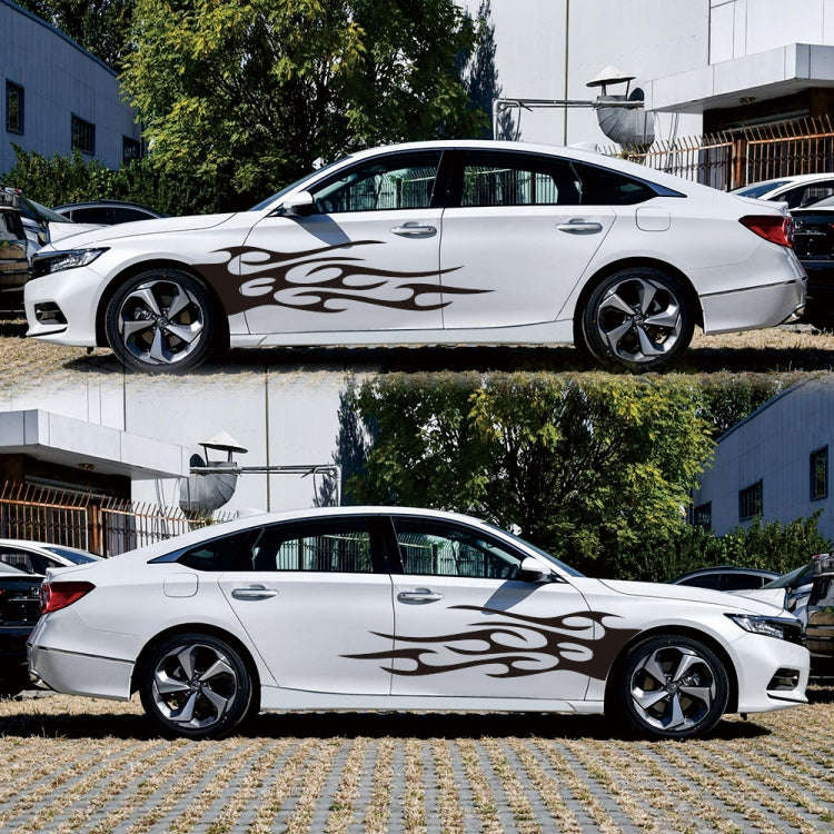 2 PCS/Set D-751 Flame Pattern Car Modified Decorative Sticker(Black)