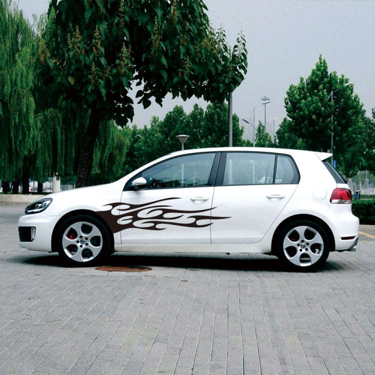 2 PCS/Set D-751 Flame Pattern Car Modified Decorative Sticker(Black)