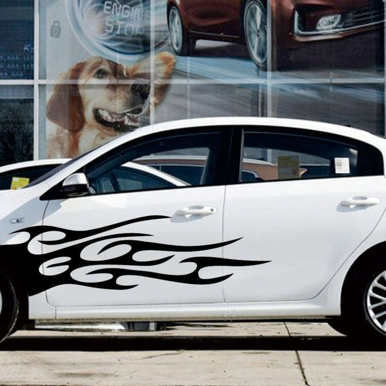 2 PCS/Set D-751 Flame Pattern Car Modified Decorative Sticker(Black)