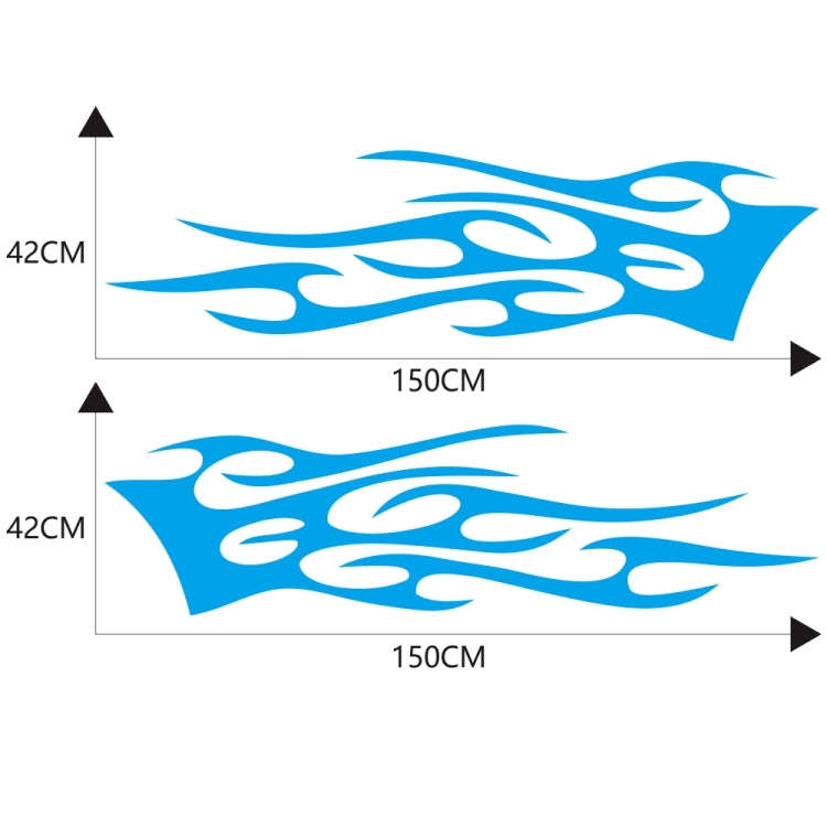 2 PCS/Set D-751 Flame Pattern Car Modified Decorative Sticker(Blue)