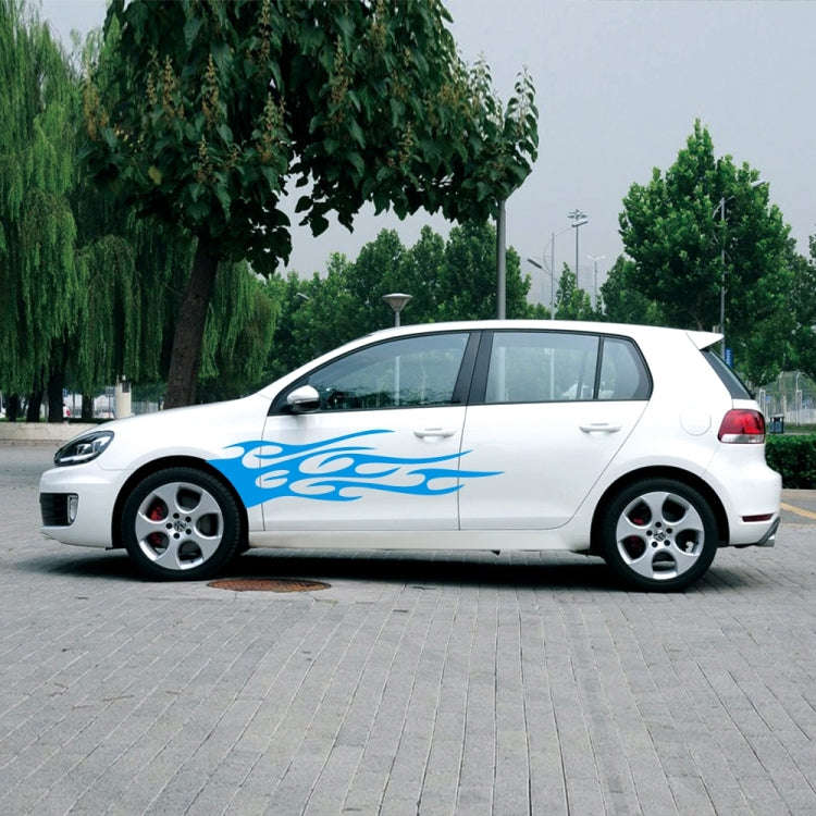 2 PCS/Set D-751 Flame Pattern Car Modified Decorative Sticker(Blue)