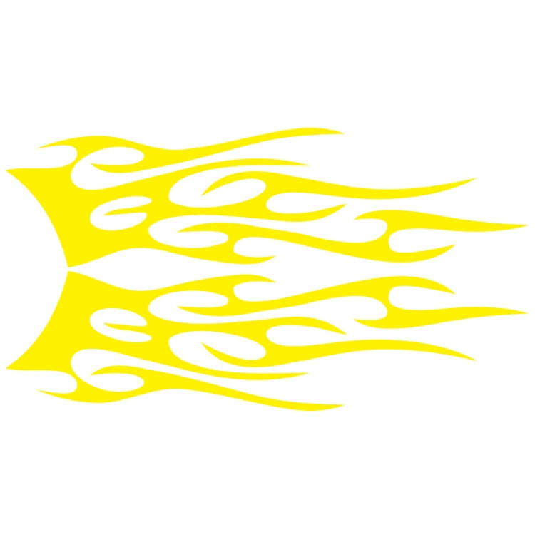 2 PCS/Set D-751 Flame Pattern Car Modified Decorative Sticker(Yellow)