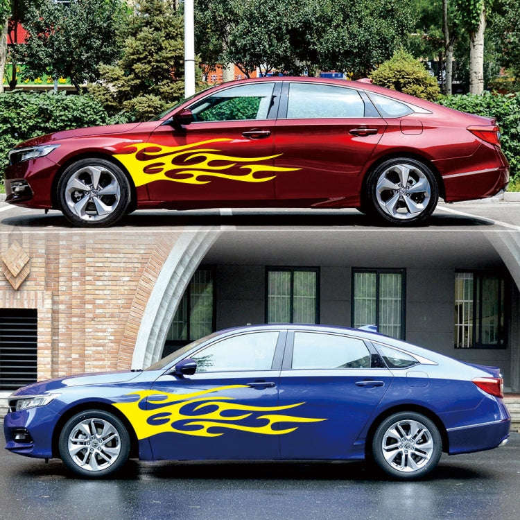2 PCS/Set D-751 Flame Pattern Car Modified Decorative Sticker(Yellow)
