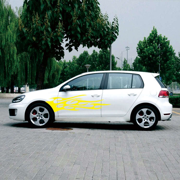 2 PCS/Set D-751 Flame Pattern Car Modified Decorative Sticker(Yellow)