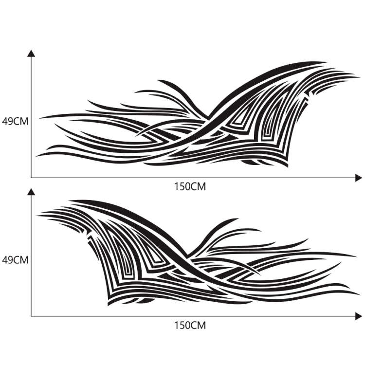 2 PCS/Set D-752 Lines Pattern Car Modified Decorative Sticker(Black)
