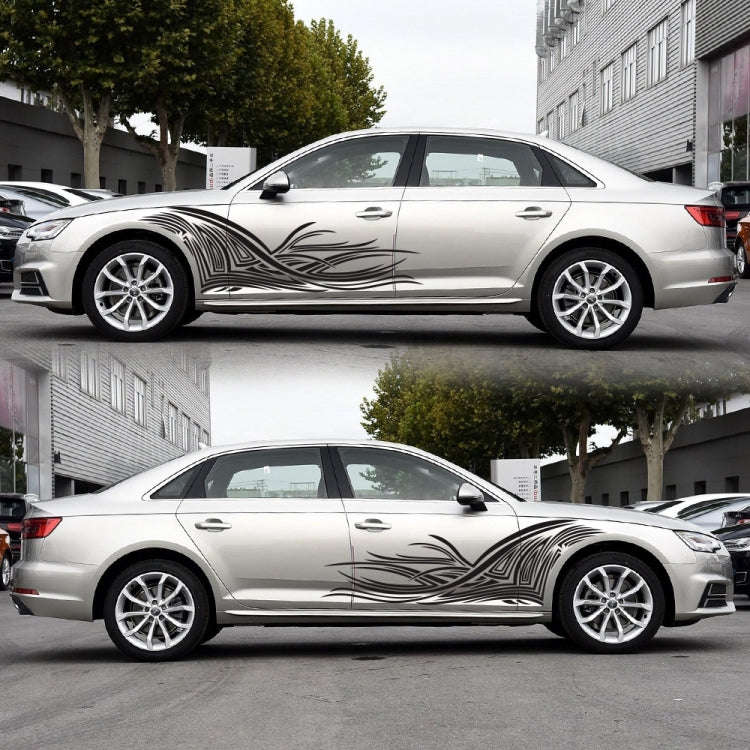 2 PCS/Set D-752 Lines Pattern Car Modified Decorative Sticker(Black)