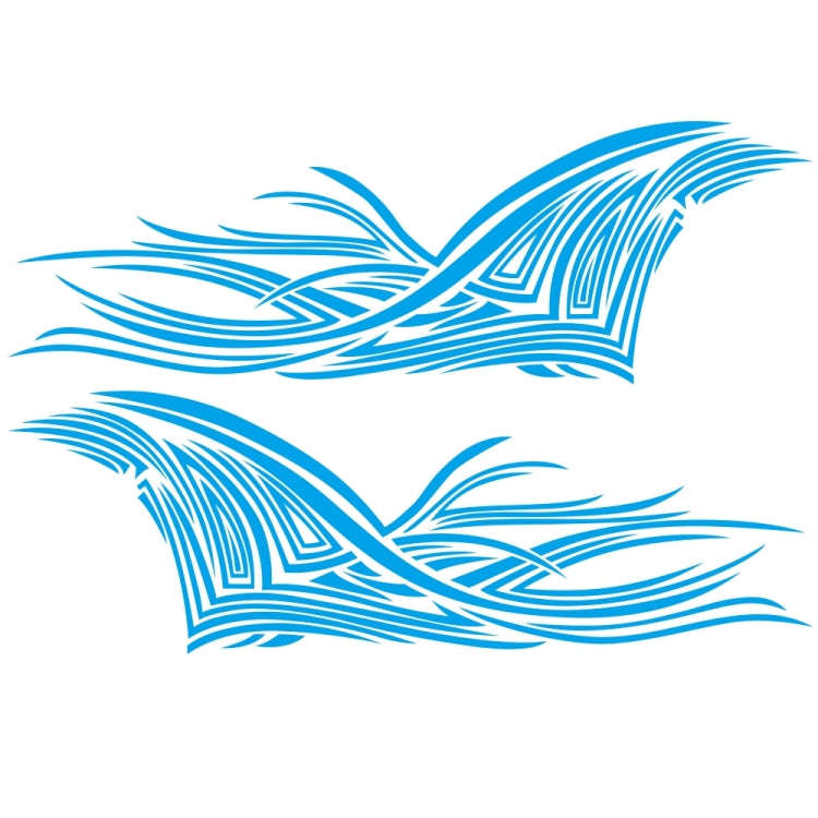 2 PCS/Set D-752 Lines Pattern Car Modified Decorative Sticker(Blue)