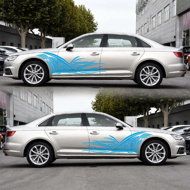2 PCS/Set D-752 Lines Pattern Car Modified Decorative Sticker(Blue)