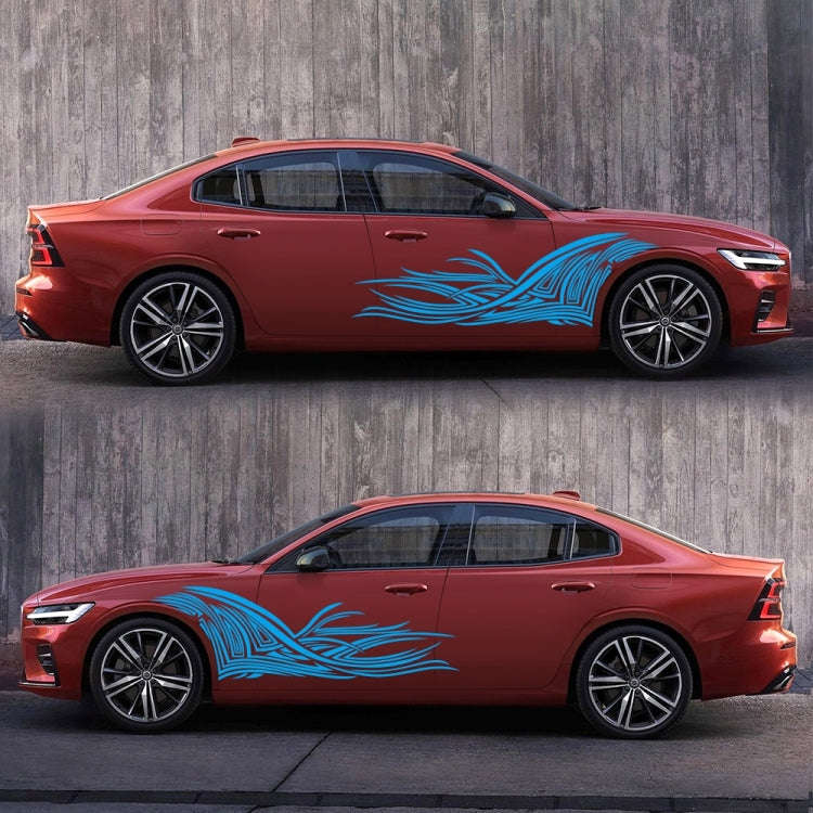 2 PCS/Set D-752 Lines Pattern Car Modified Decorative Sticker(Blue)